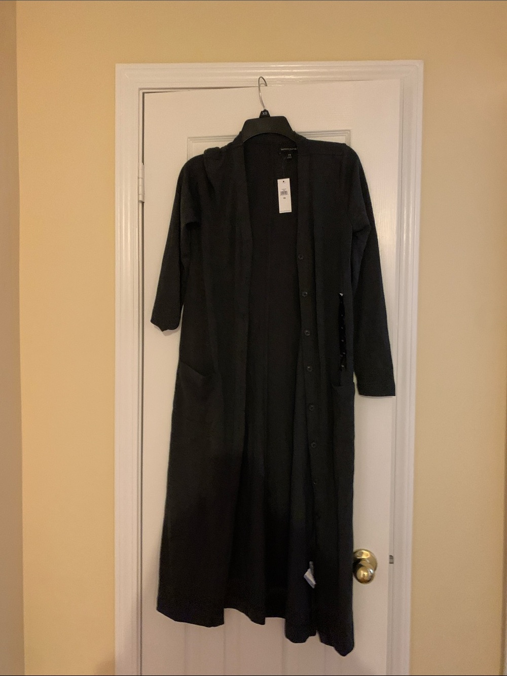 Banana Republic Long Black Maxi Button-Front Dress
